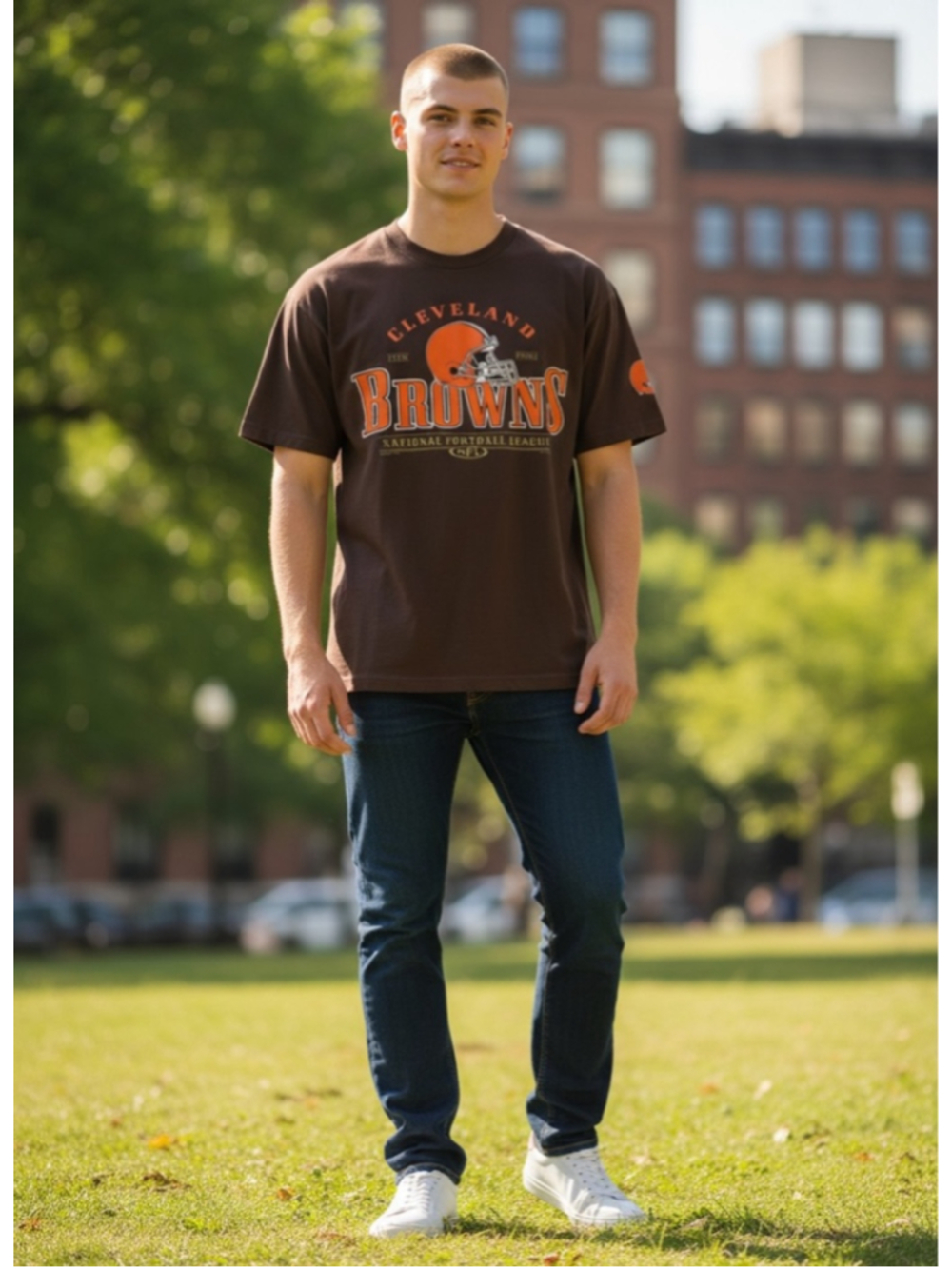 Vintage 90's NFL Cleveland Browns Sport Tee Shirt Logo Men's Medium - Picture 2 of 12